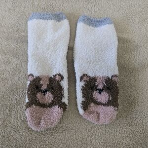Cute Bear Fuzzy Socks One Size